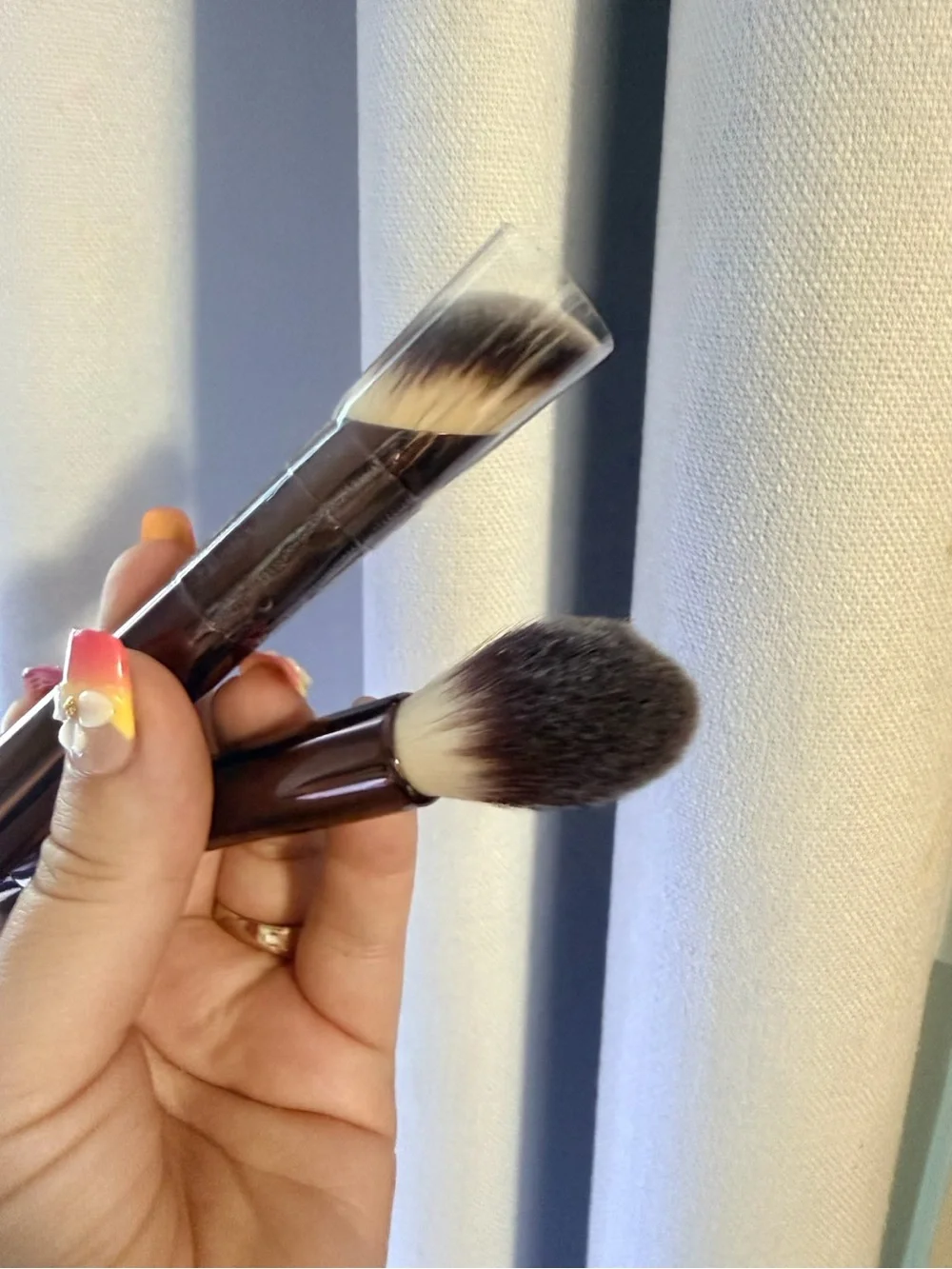 Hourglass Dual-Ended Foundation & Blending Brush Set - Brown